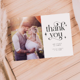 Thank You Swirly Text Wedding Card