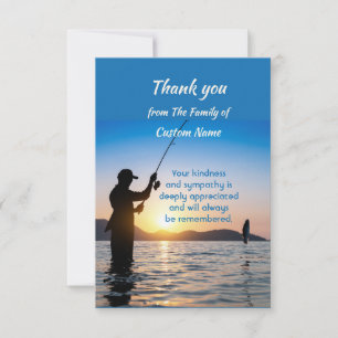 Thank You Sympathy Fisherman Fishing Fish Card