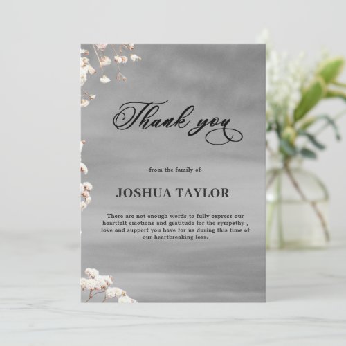 Thank You Sympathy Funeral Card