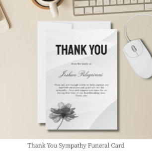 Thank You Sympathy Funeral Card