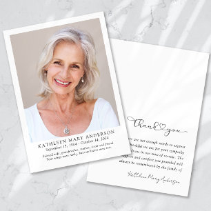 Thank You Sympathy Funeral Photo Card