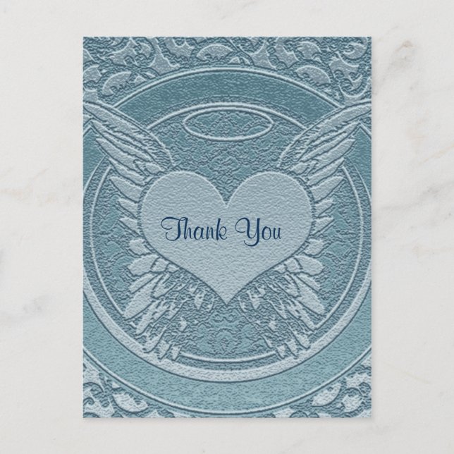 Thank You | Sympathy | Light Blue Postcard (Front)