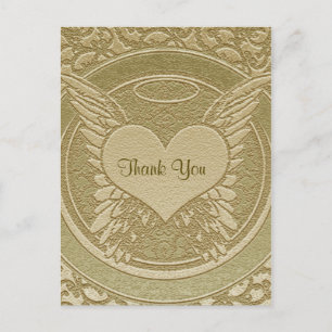 Thank You Sympathy Light Gold Postcard