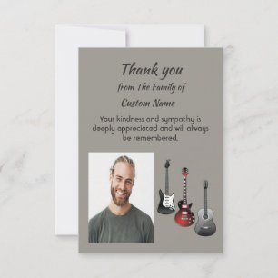 Thank You Sympathy Music Guitars Card