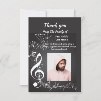 Thank You Sympathy Music Musician Card