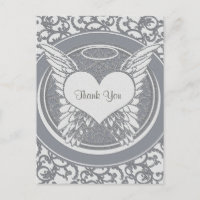 Thank You | Sympathy | Silver Postcard