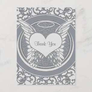 Thank You Sympathy Silver Postcard