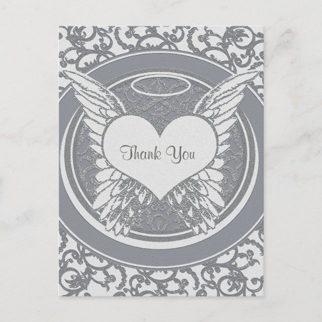 Thank You | Sympathy | Silver Postcard (Front)