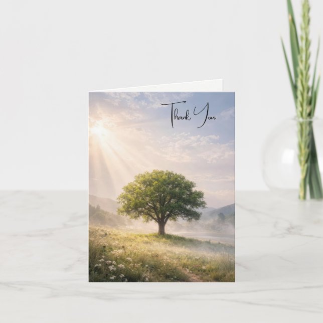 Thank You Sympathy Solitary Tree Card (Front)