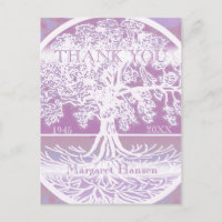 Thank You | Sympathy | Tree of Life Pink Postcard