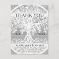 Thank You | Sympathy | Tree of Life Silver Postcard