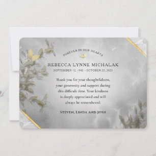 Thank You Sympathy Watercolor Memorial Card