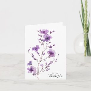 Thank You Sympathy With Purple Flowers Card