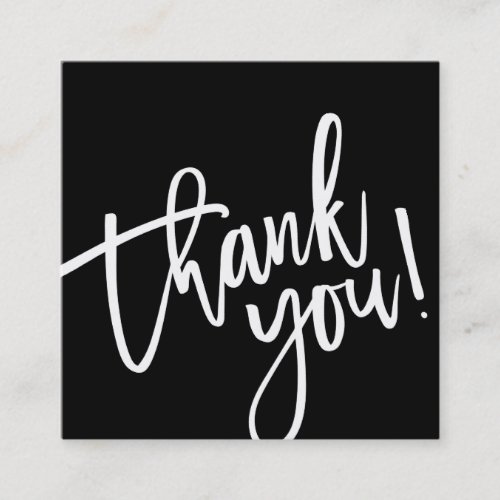 THANK YOU TAG bold black white brush lettered type