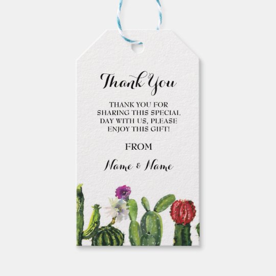 Thank you Tag Cactus Wedding Fiesta Mexican | Zazzle.com