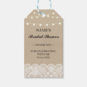 Thank you Tag Favour Burlap Lace Bridal Shower