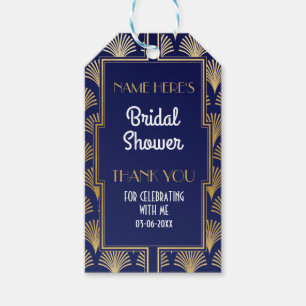 Thank you Tag Gatsby Art Deco Gold Bridal Shower