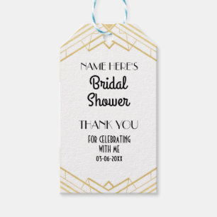 Thank you Tag Gold Art Deco Bridal Shower