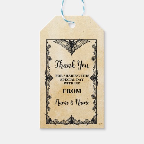 Thank you Tag Gothic Frame Favor Tags Wedding