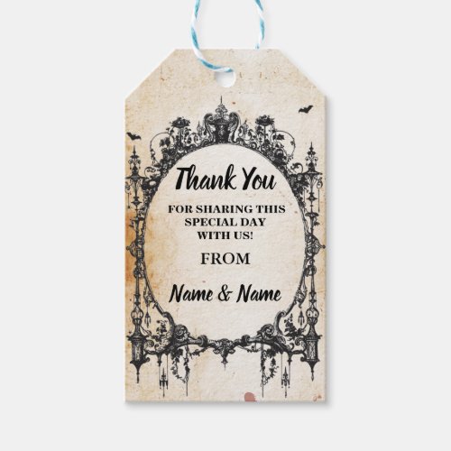 Thank you Tag Gothic Frame Favor Tags Wedding