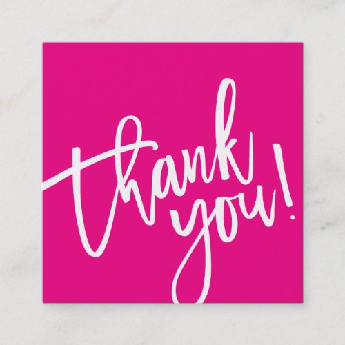 THANK YOU TAG hot pink white brush lettered type