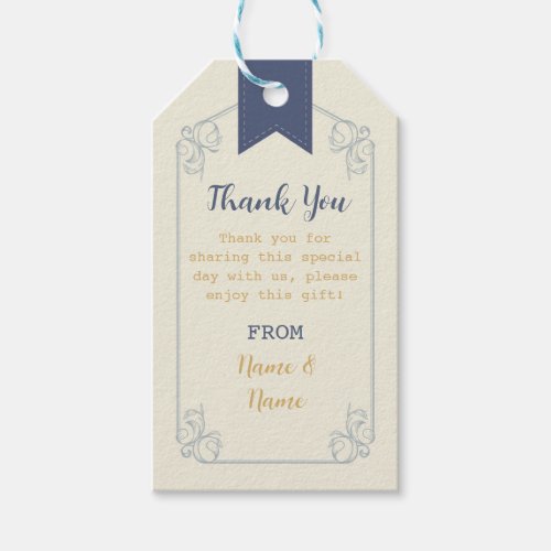 Thank you Tag Library Favor Tags Wedding Bookmark