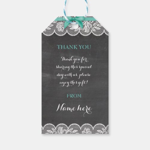 Thank you Tag Lingerie Shower Bridal Party Lace