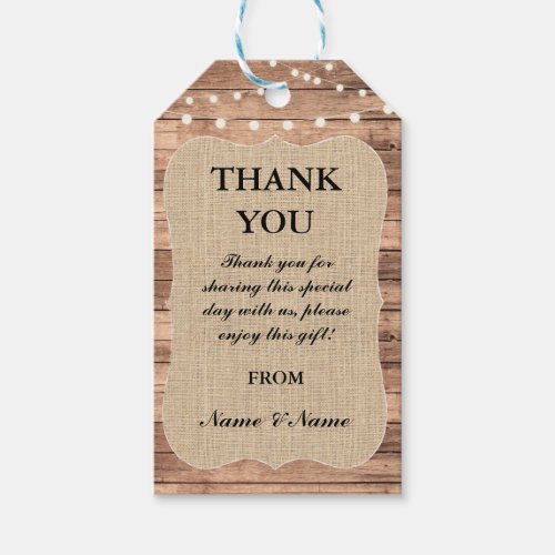 Thank you Tag Rustic Wood Favour Tags Wood Wedding