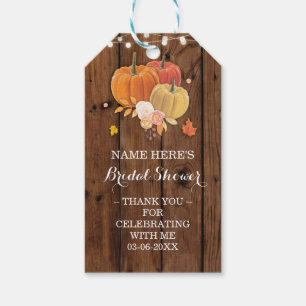 Thank you Tag Rustic Wood Pumpkin Bridal Shower