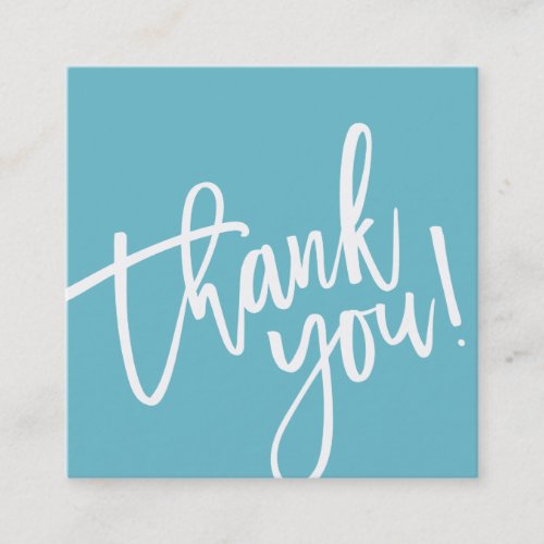 THANK YOU TAG turquoise white brush lettered type
