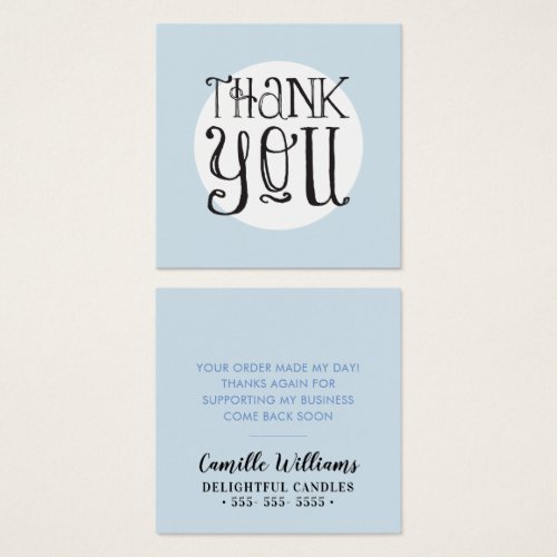 THANK YOU TAG vintage lettering simple spot blue