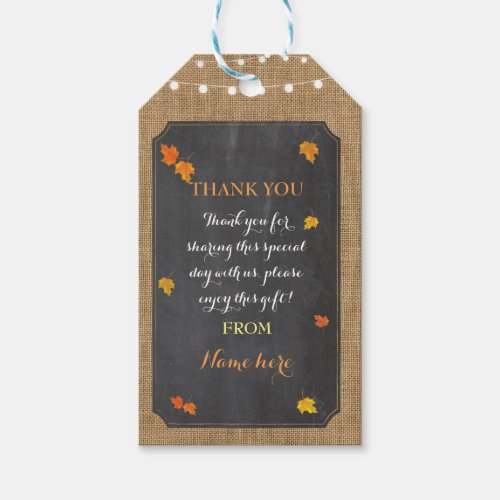 Thank you Tag Winter Fall In Love Bridal Shower