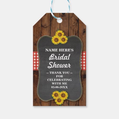 Thank you Tag Wood Chalk Sunflower Bridal Shower