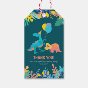 Thank you tags   Dinosaur Party - dark blue