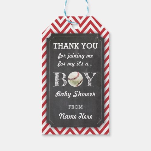 Thank you Tags Favor Baseball Boy Baby Shower