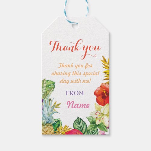 Thank you Tags Favour Aloha Tiki Luau Pineapple