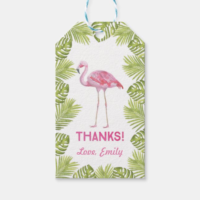 Thank you tags | Favour tags | flamingo (Front)