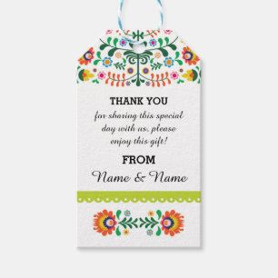Thank you Tags Fiesta Mexican Print Lime Wedding