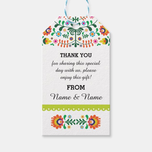 Thank You Tags Fiesta Mexican Print Lime Wedding