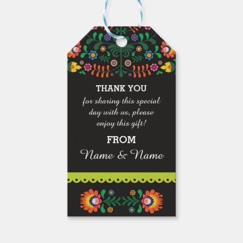 Thank you Tags Fiesta Mexican Print Wedding