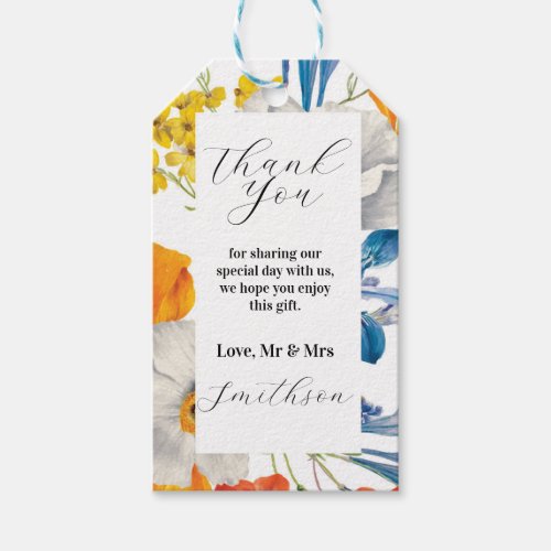 Thank you Tags Wedding Summer Florals