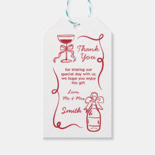 Thank you Tags Wedding Whimsical Hand Drawn