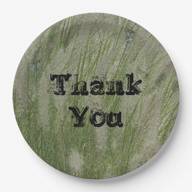Thank You Tall Desert Grass Appreciation Paper Plates (Front)