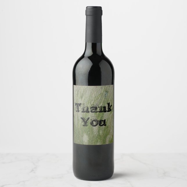 Thank You Tall Desert Grass Photo Appreciation Wine Label (Front)