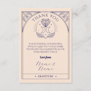 Thank You Tarot Moon Crystals Hearts Wedding Cards