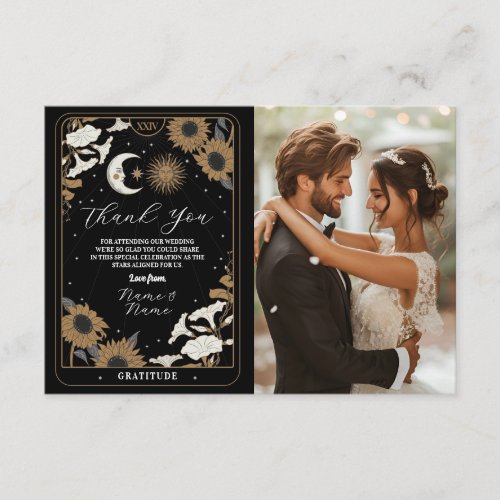 Thank You Tarot Sun Moon Photo Wedding Cards