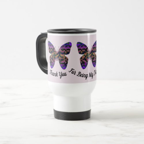 Thank You Teacher Appreciation Bright Butterfly Travel Mug