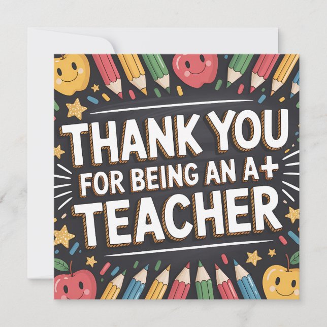 Thank you Teacher Appreciation card (Front)