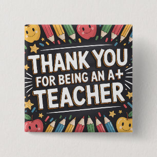 Thank you Teacher Appreciation card Button