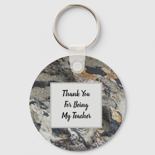 Thank You Teacher Appreciation Driftwood Nature Keychain